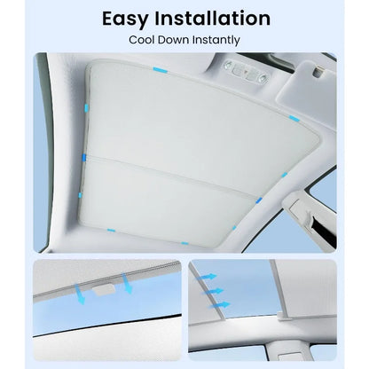 Sunshade Roof for Tesla Model 3/Y (No Gaps No-Sag)Heat Insulation Foldable Roof Glass Sun Shade car window shade  car sun