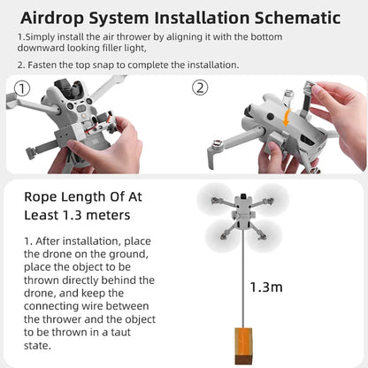 Brdrc Airdrop System for DJI Mini 4 Pro Drone Remote Thrower Casting