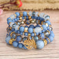 DIEZI Ethnic Bohemian Multicolor Crystal Beads Strand Bracelets Women Men Heart Tree Of Life Charm Bracelet Pulseira Feminina
