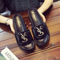 2025 Summer New Women's Fashion Letter Designer Sandals Casual Thick Bottom Round Toe Leather Beach Shoes Женские Сандалии