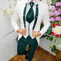 Premium Men's Jacquard Suit White 3pcs Set Wedding Groom Tuxedo Shawl Collar Formal Jacket Vest Pants Beach Party Custom Attire