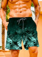 Men's Hawaiian 3D Gradient Palm Tree Pattern Beach Shorts Quick Dry Outdoor Leisure Sports Shorts Fashion Men's Shorts