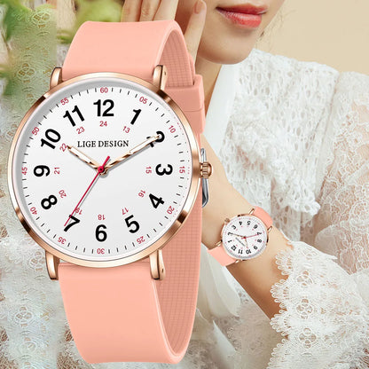 Women's Arabic Numeral Silicone Quartz Watch