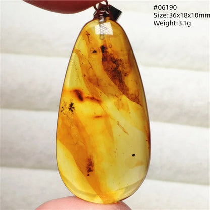 Natural Amber Pendant From Baltic Flower Yellow Amber Water Drop Women Men Jewelry Reiki Stone Women Men AAAAAAA