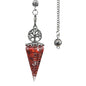 20x52mm Natural Stone Pendulum Necklaces Tree of Life Hexagonal Cone Crushed Stone Amethysts Chakra Pendant Jewelry Accessories