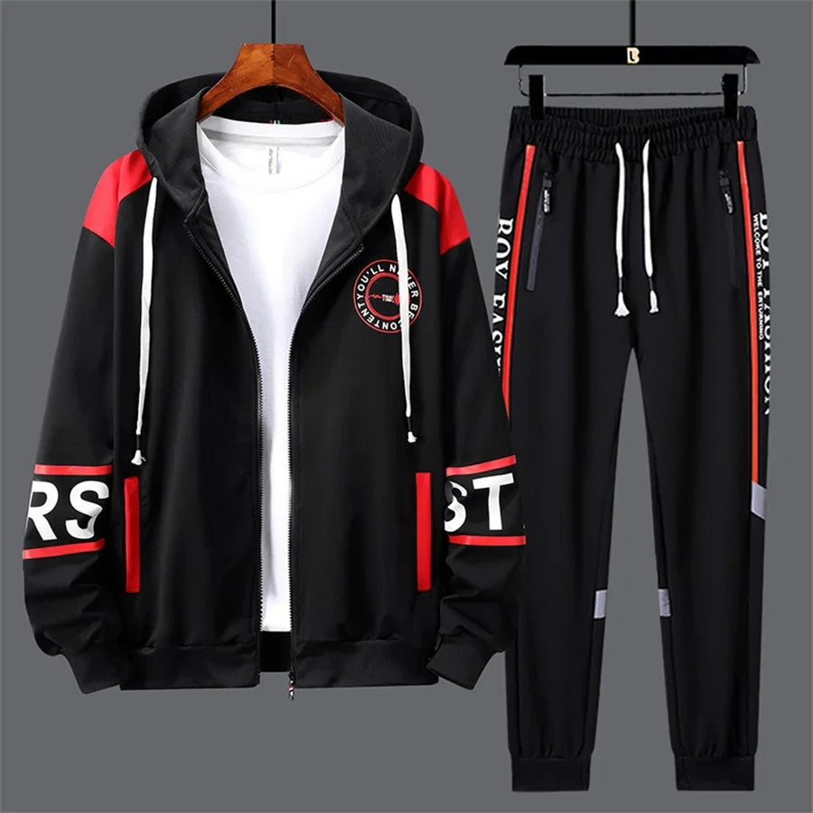 Men’s Printed Cardigan & Pants Tracksuit Set