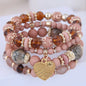 DIEZI Ethnic Bohemian Multicolor Crystal Beads Strand Bracelets Women Men Heart Tree Of Life Charm Bracelet Pulseira Feminina