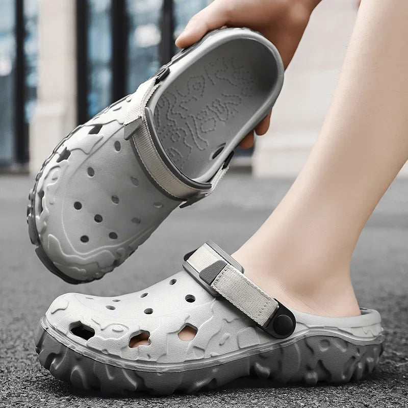 Sandals for Men Black Red Breathable Home Slippers Outdoor Fashion