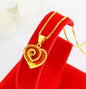 24K Gold Color Flower Pendant Necklaces for Women 18 Inch Water Wave