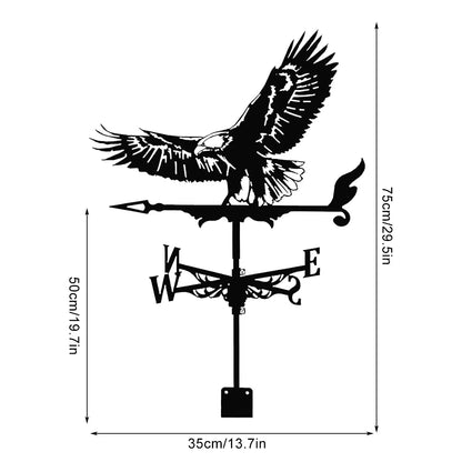 Metal Weather Vane Rustproof Cartoon Animals Sea Rover Wind Direction Indicator for Outdoor Patio Roof Gardens Decoration New