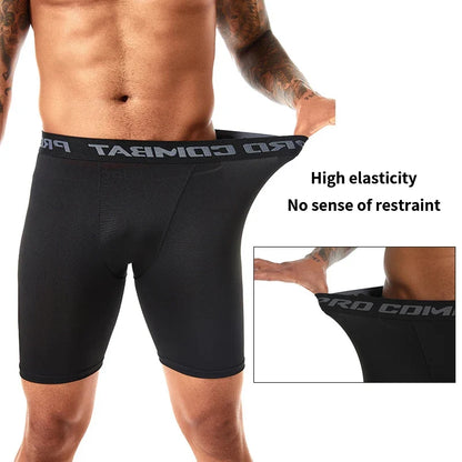 Fitness Sports Shorts For Men Summer Gym Workout Running Cycling Quick Drying Breathable Three-quarter Pants Casual Bottoms