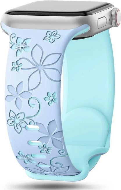 Apple Watch Two-Tone Floral Silicone Band