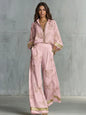 Fashion Set For Women Autumn 2026 New Loose Lapel Zipper Long Sleeve Coat Top Wide Leg Pants Two Piece Set Leisure Print Outfits