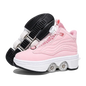 Unisex Automatic Retractable Roller Skates Women's High Top Sports Shoes with Wheels Dual-purpose Skating Sports Shoes
