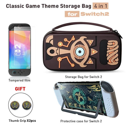 2025 Classic Storage Bag for NS Switch 2 ZD Tears Waterproof Hard Carrying Case Shell Cover for NS Switch 2 Game Accessories