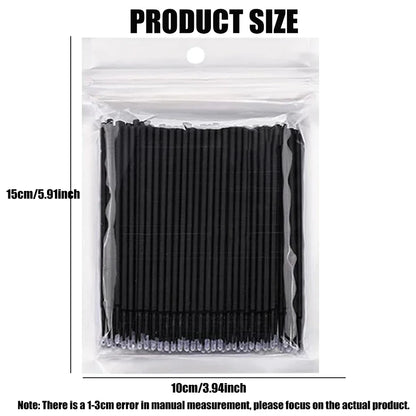 100PCS Micro Swab Applicator Eyelash Cleaning Brush Lash Extension Micro Brushes Cotton Swab Individual Eyelashes Removing Tool