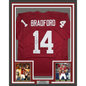 Framed Autographed/Signed Sam Bradford 35x39 Oklahoma Red College Football Jersey Beckett BAS COA