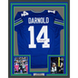 Framed Autographed/Signed Sam Darnold 35x39 Seattle Blue Retro Football Jersey Beckett BAS COA