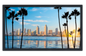 Professionally Framed San Diego California Skyline High-Resolution Panoramic Photo 12x22 Wall Art