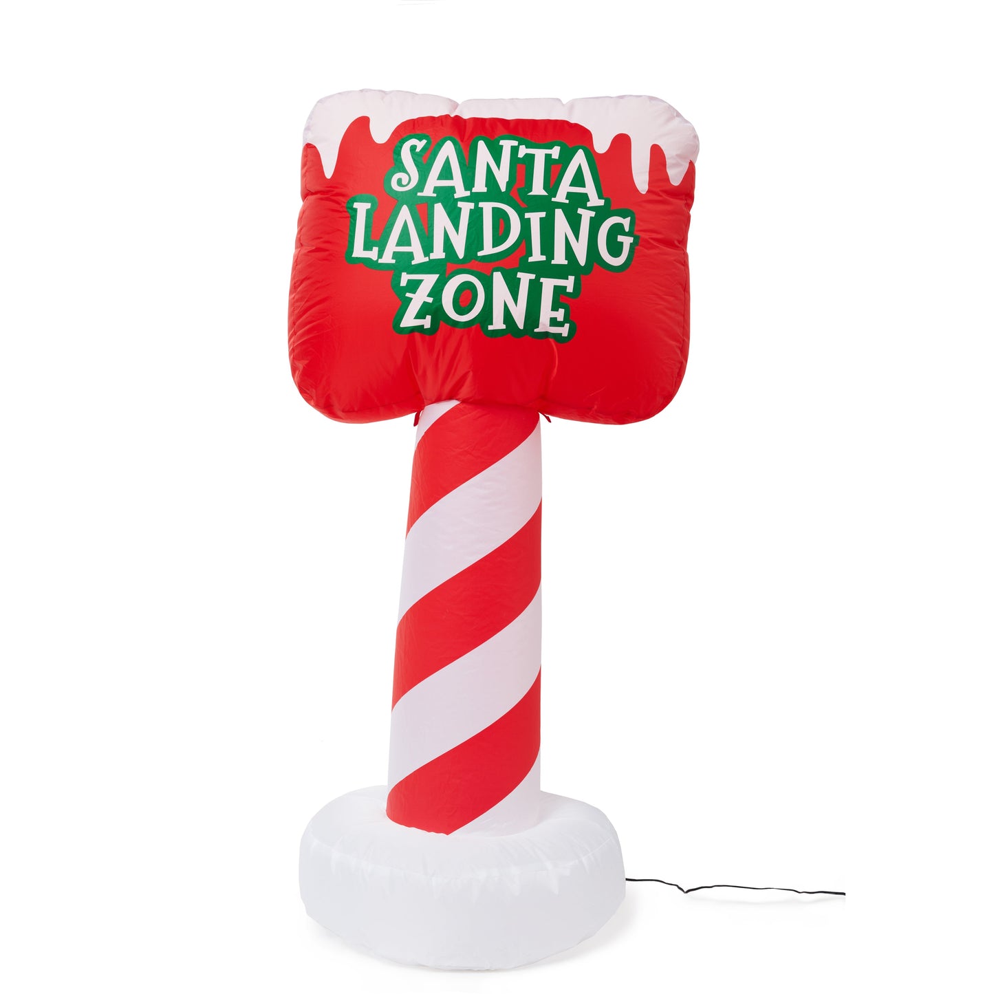 Vintage Santa Runway Lights with Santa Landing Zone Inflatable Sign