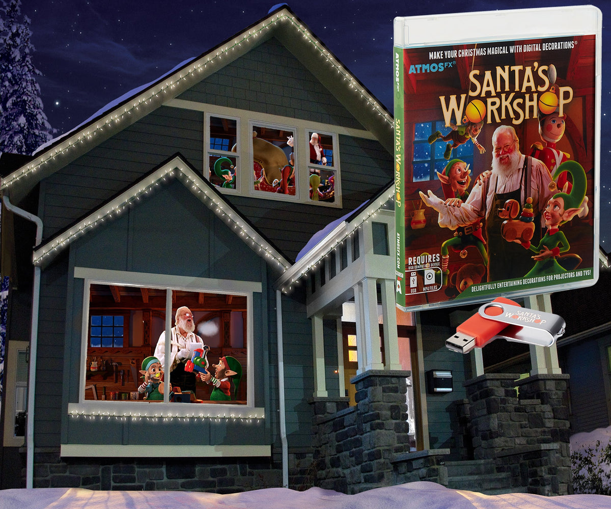 Santa's Workshop Chistmas Digital Decoration on USB