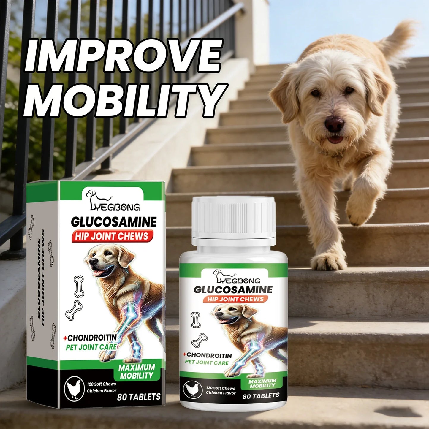 Pet Joint Chew Nourishing Alleviating Joint Discomfort Enhance Vitality Cartilage Tissue Joint Care Tablets Nutrition Supplement