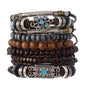Vintage Ethnic Style Woven Leather Bracelet For Men Bohemian Cross Butterfly Life Tree Leather Bracelets Gifts For Friend