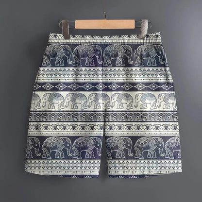 Men's Hawaiian 3D Elephant Ethnic Pattern Beach Shorts Quick Dry Outdoor Leisure Sports Shorts Fashion Men's Shorts