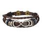 New Trendy Retro 4pcs/Set Bracelets & Bangles Men's Multilayer Black Leather Jewelry Charm Pulseiras Boyfriend Wristband