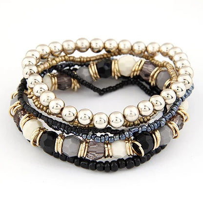 Bohemian Beads Charm Bracelets & Bangles for Women Fashion Love Feather Tassel Bracelet Multilayer Bracelet Femme 2024New