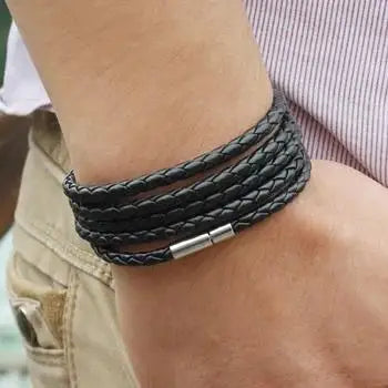 New Men Leather Bracelet Handmade