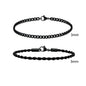 2pcs Men's Chain Bracelets, Stainless Steel Silver Gold Black Color