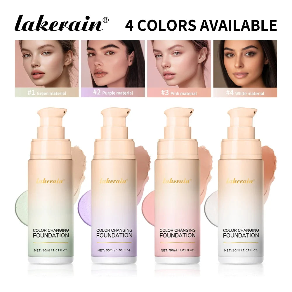 Waterproof Color Changing Liquid Foundation Centella Korean High Coverage Foundation Cream For Face Base Makeup