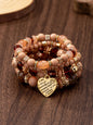 WG Bracelet Stackable Bead Bracelets Ladies Mens Stretch Multilayer Bracelet Set Multicolor Jewelry Earrings Bracelet Set