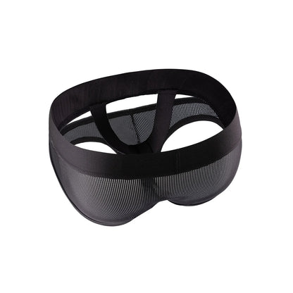 CLEVER-MENMODE Men Penis Cockstrap Underwear Sexy Bulge Pouch Briefs Cockring Lingerie Mesh Sheer Panties Jockstrap O-Ring