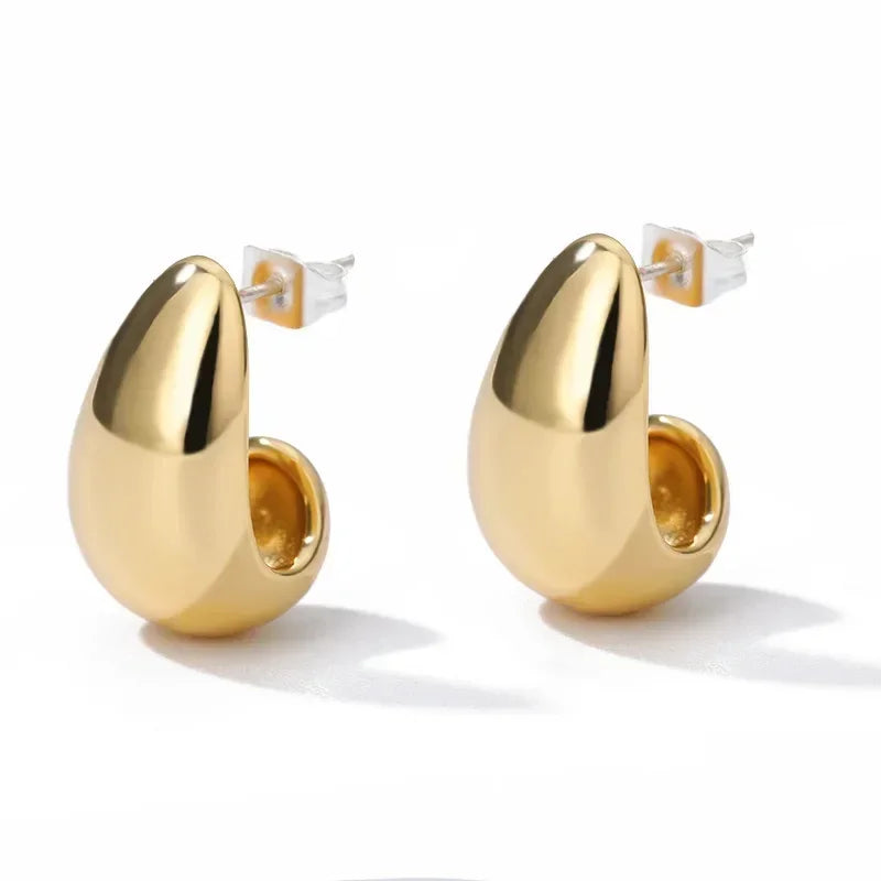 Circle Earrings For Women Vintage Punk Round Baroque Pearl Earrings Stainless Steel Circle Ear Clip Women Jewelry Gift Mujer