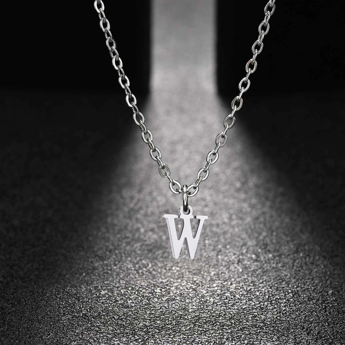 26 Letters A-Z Initial Pendant Necklaces for Women,Alphabet Pendant Rolo Chain Necklace,Simple Fashion Collar Jewelry Gift