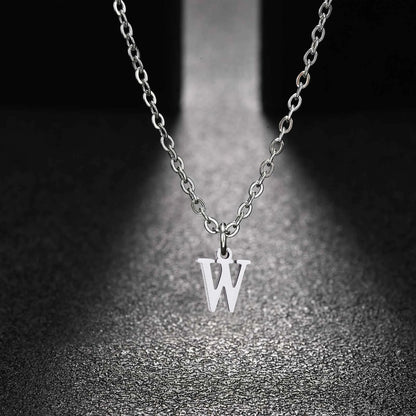 26 Letters A-Z Initial Pendant Necklaces for Women,Alphabet Pendant Rolo Chain Necklace,Simple Fashion Collar Jewelry Gift