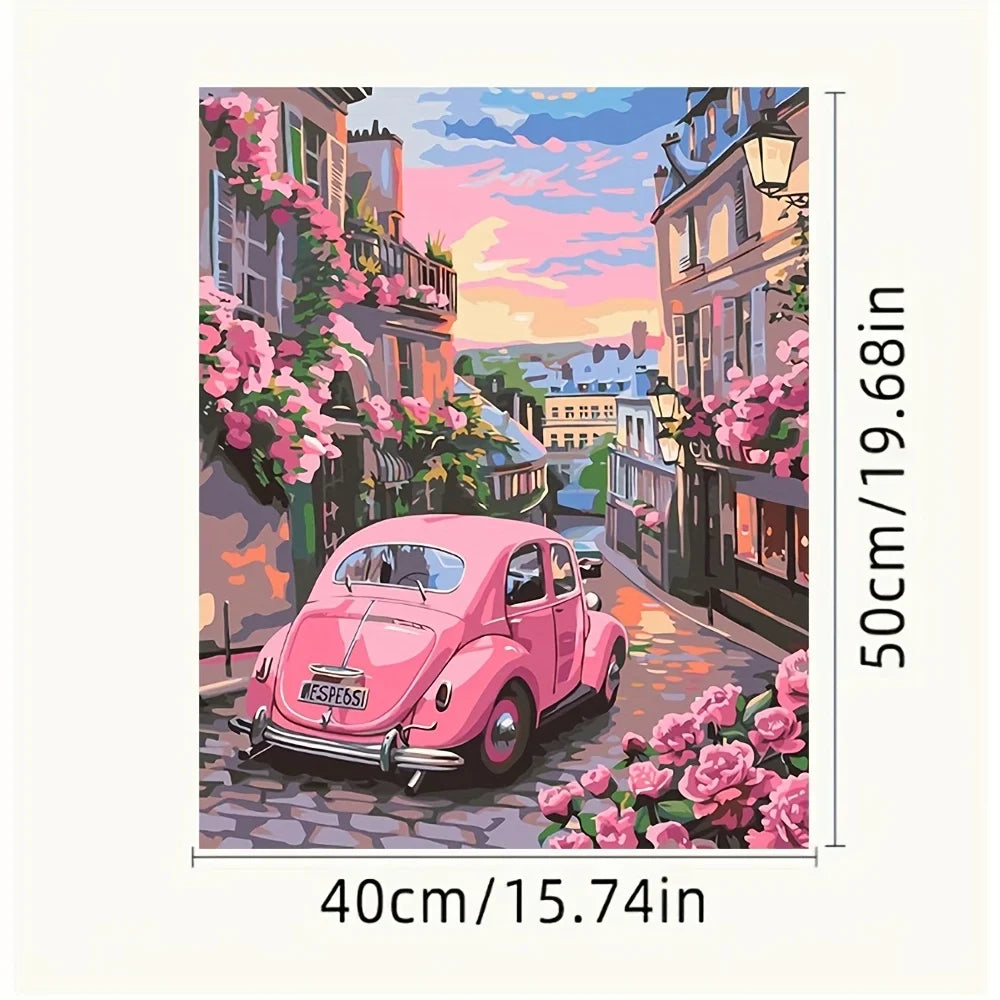 "1pc Paint by Numbers - Pink Atmosphere Art - 15.75x19.69in - Elegant Home Decor for Every Space - HAMLET"