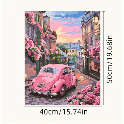 "1pc Paint by Numbers - Pink Atmosphere Art - 15.75x19.69in - Elegant Home Decor for Every Space - HAMLET"