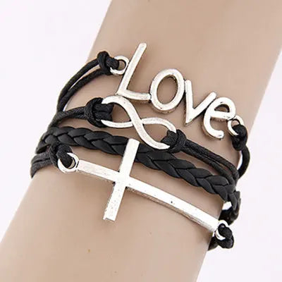 New Year Christmas Gifts Bangle Love Cross Infinite Handwoven Bracelet Bracelet