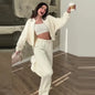 Fashion Women's Suit Zipper Trousers Round Neck Sweatshirt Wide Leg Trousers 2 Piece Set Conjuntos De Pantalón Fall Clothes 2025