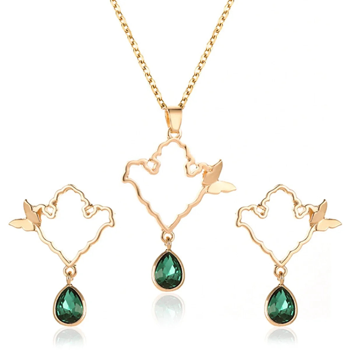Fashion Silver Color Necklace Earrings Cubic Zirconia Jewelry Sets Elegant Crystal Zircon Jewelry Women Wedding Jewelry Set