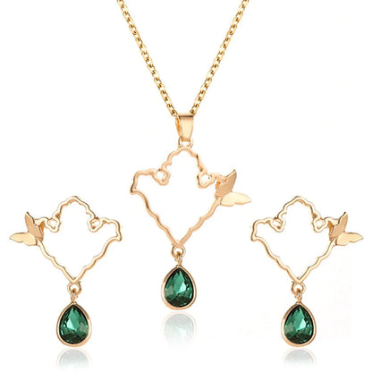 Fashion Silver Color Necklace Earrings Cubic Zirconia Jewelry Sets Elegant Crystal Zircon Jewelry Women Wedding Jewelry Set