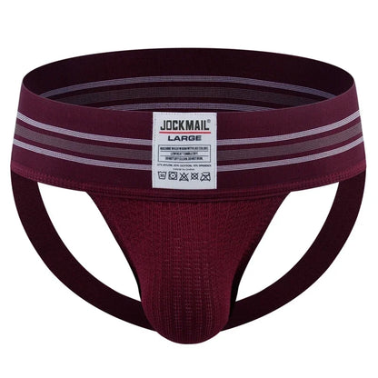 Men Sexy Jockstrap Thongs Gay Underwear Lingerie Underpants Bikini G String Wide Waist Band Hombre Panties Athletic Supporters