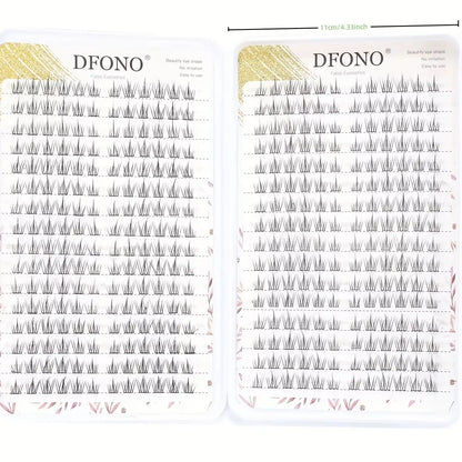384 Sunflower DIY Eyelash Extension Kit - Large Capacity, Natural C-Shape Cluster 9-11mm, Lightweight Cartoon Style