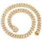 Iced Out Cuban Link Chain 14MM Prong Rhombus Diamond Cuban Chain Hip Hop Choker Necklaces Women Men Jewelry Wholesale