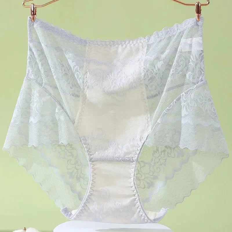 XL-3XL Big Size Women Lace Panties Summer Transparent Hollow Briefs Female  Lingerie Sexy Underwear Breathable Underpants New