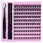 Wispy D Curl Cluster Lashes DIY Complete Kit with Bond & Tweezers Soft Natural Nude Daily & Dramatic Cosplay Eye Looks