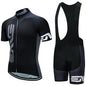 Black Cycling Jersey and Bib Shorts Set